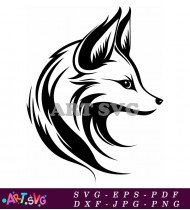 Tribal Style Wolf Head Illustration Design SVG