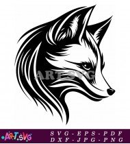 Wolf Head Animal Black White Logo SVG 1