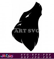 Wolf Head Side View Illustration Design SVG 1