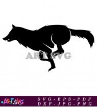 Running Wolf Illustration Silhouette Design SVG