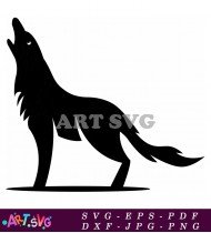 Black and White Wolf Illustration SVG