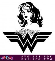 Black and White Wonder Woman Logo Artwork SVG