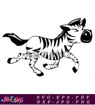 Black and White Zebra Cartoon Illustration SVG