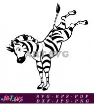 Black and White Zebra Clip Art SVG