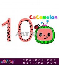 Cocomelon Number Zero Watermelon Clip Art SVG