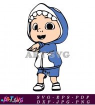 Cocomelon Cartoon Boy Blue Jacket Clip Art SVG