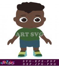 Cocomelon Cartoon Boy Brown Skin Clip Art SVG