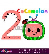 Cocomelon Number Two Watermelon Clip Art SVG