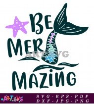 Mermaid Tail Beach Summer Ocean Design Quote SVG 1