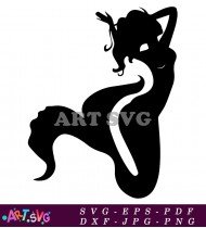 Mermaid Silhouette Clipart For Cricut Design SVG