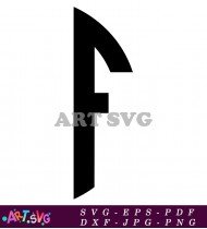 Black and White Bold Letter F Design SVG