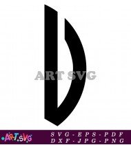 Black Letter D Alphabet Typography Design Vector SVG