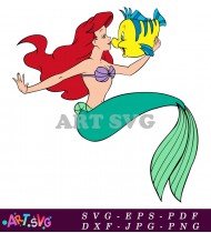 Ariel Swimming Cartoon Clip Art SVG