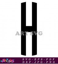 Simple Black And White Alphabet Letter H Design SVG