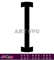 Simple Black And White Alphabet Letter I Design SVG