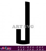 Simple Black And White Alphabet Letter J Design SVG