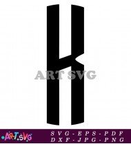 Simple Black And White Alphabet Letter K Design SVG