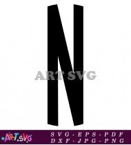 Simple Black And White Alphabet Letter N Design SVG