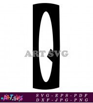 Simple Black And White Alphabet Letter Q Design SVG