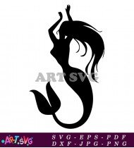 Mermaid Silhouette Clip Art Free SVG